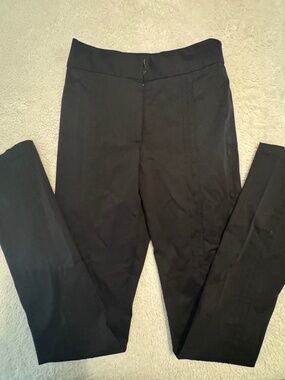 Christian Siriano Black Pleated Straight-Leg Pants